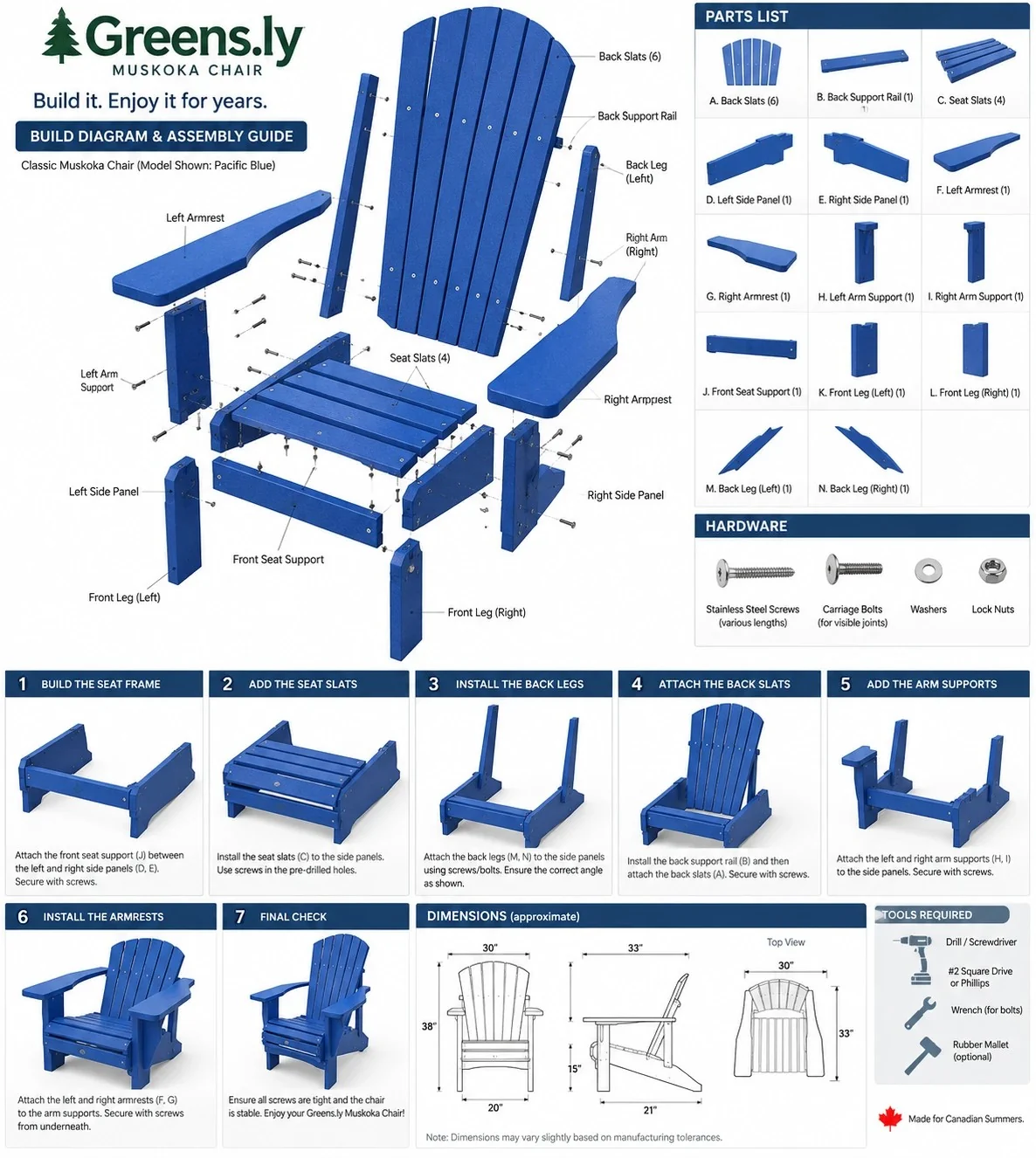 Build diagram of the chair